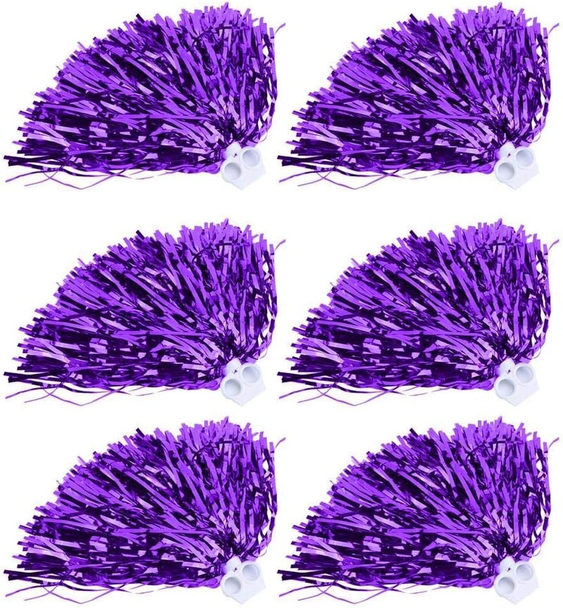 woobles Cheerleading Poms, Lightweight Cheerleader Pom Poms for Night Cheer Sports Party Dance(Purple) - Image 2